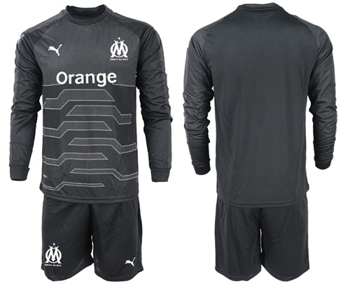 Marseille Blank Black Goalkeeper Long Sleeves Soccer Club Jersey
